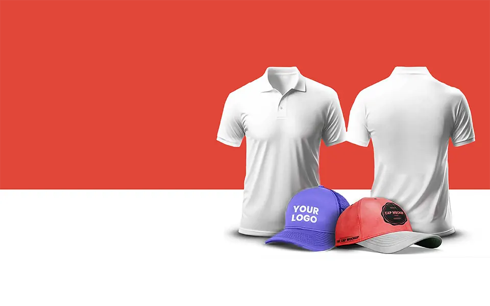 Branded polo t-shirt and cap for employee onboarding kit
