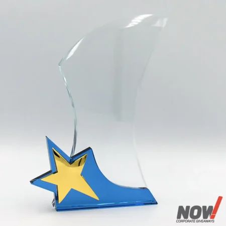 Crystal Award with Gold Star - AGT 176