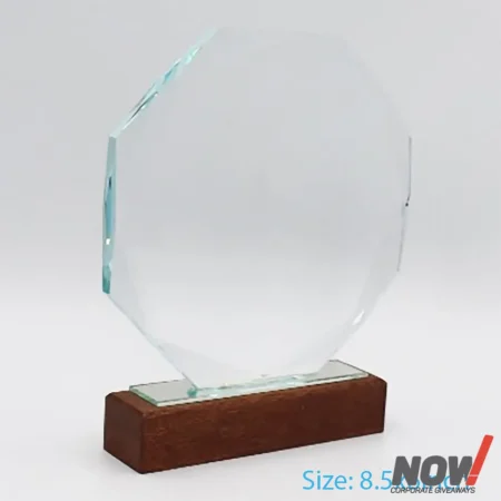 Crystal Shield with Wooden Base - AGT 179