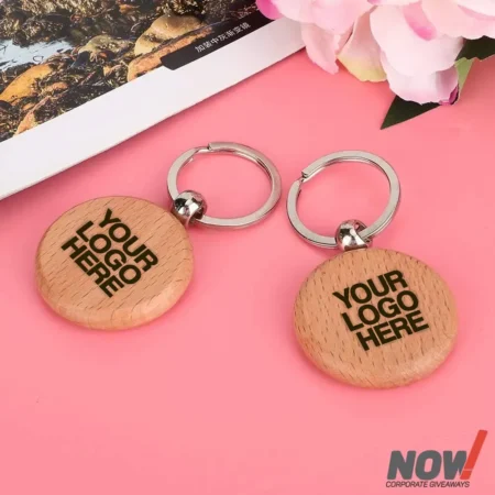 Circle Shape Wood Keyring - WKC-03