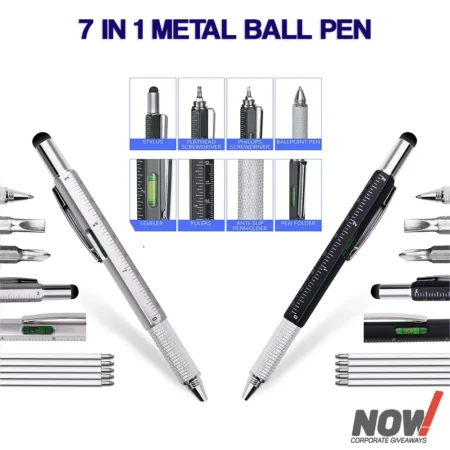 7 in 1 Metal Ballpoint Pen - Multi Tool Pen - MP 01