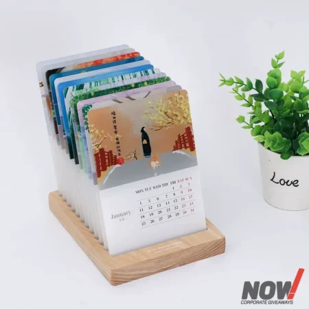 Premium Acrylic New Year Calendar with Wood Base - ACC 07