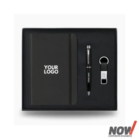 Corporate Gift Box with A5 Notebook Metal Ballpen & Metal Keychain - C10