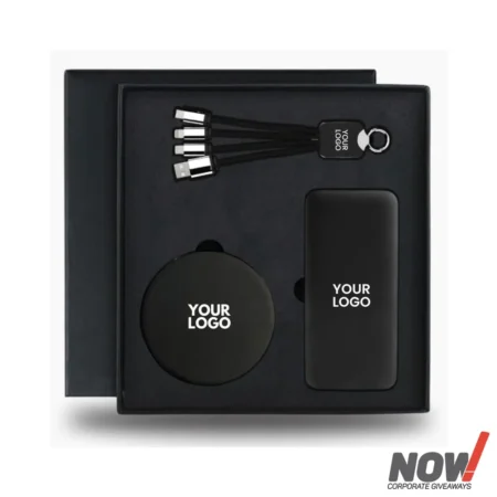 Corporate Gift Box with Powerbank 10,000 mah  Wireless Charger Multi Charging Cable - C07