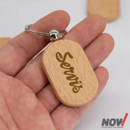 Oval Shape Wood Keyring – WKO-03
