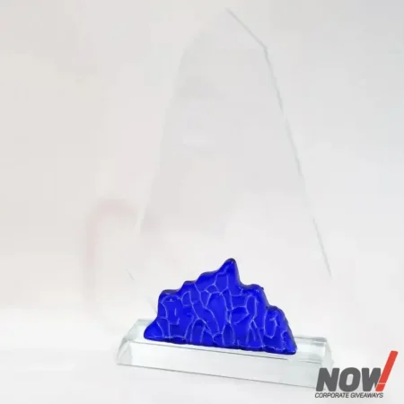 Crystal Glass Shield with Aqua Shape - AGT 123