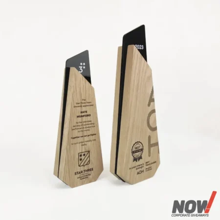Creative customised performance shield in wood and acrylic