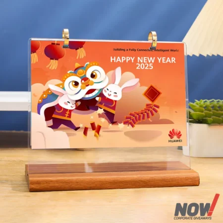 Premium Acrylic New Year Calendar with Wood Base - ACC 09