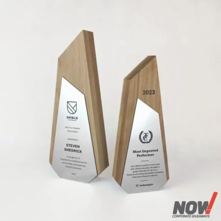 Customised wood award with creative design