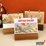 New Year 2026 Wood Calendar with Custom Printed Pages - WCC 13