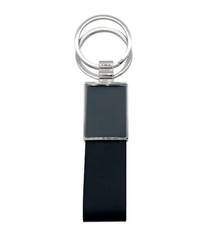 Black keychain with logo branding