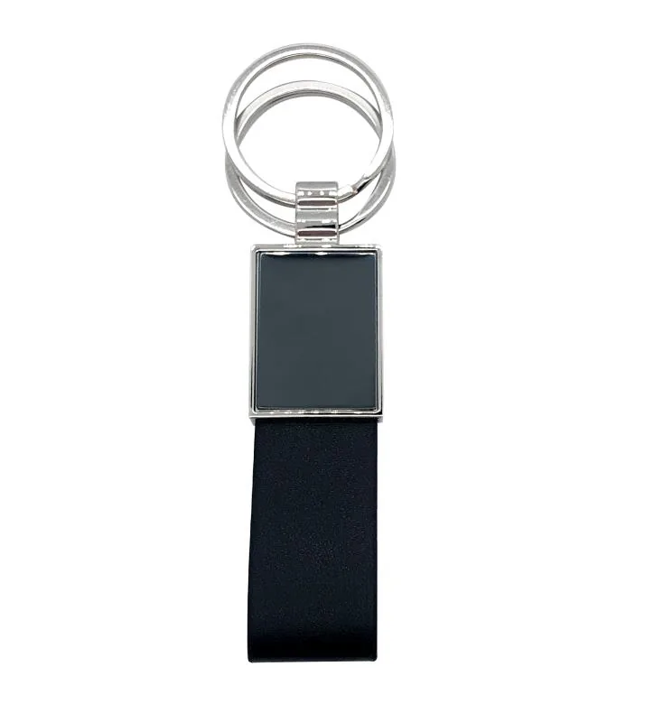 Black keychain with logo branding