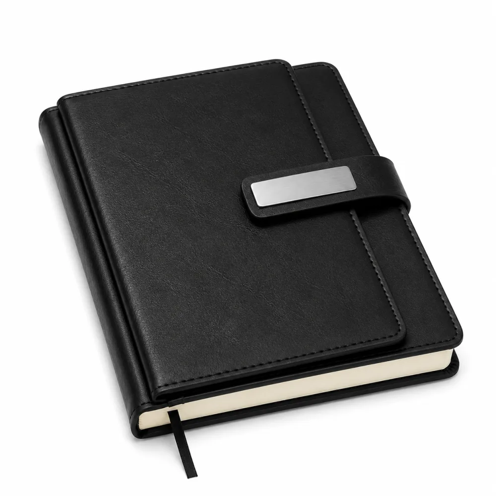 Premium buckle notebook diary with logo branding