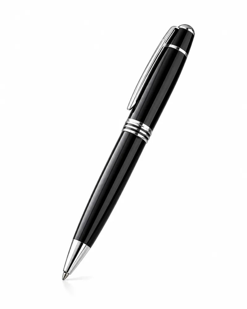 Big metal ballpoint pen with logo branding