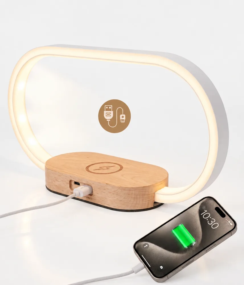 Wireless lamp with clock