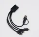 Short square 3 in 1 charging cable