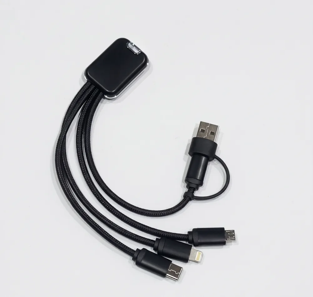 Short square 3 in 1 charging cable