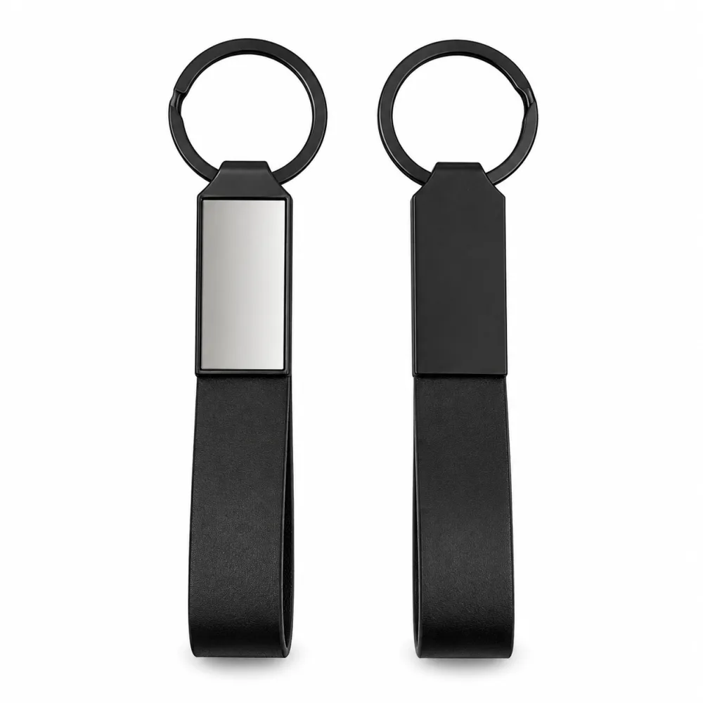 Matte metal keychain