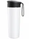 White stainless steel tumbler with black lid