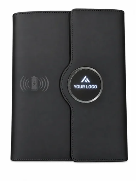 Notebook diary with wireless power bank