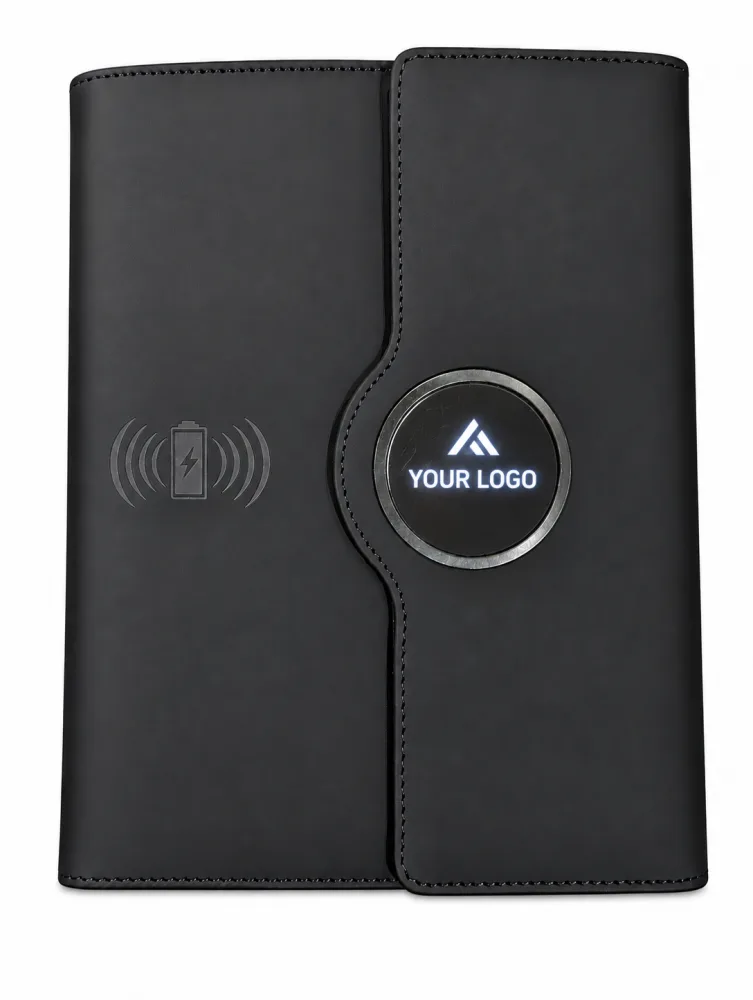 Notebook diary with wireless power bank